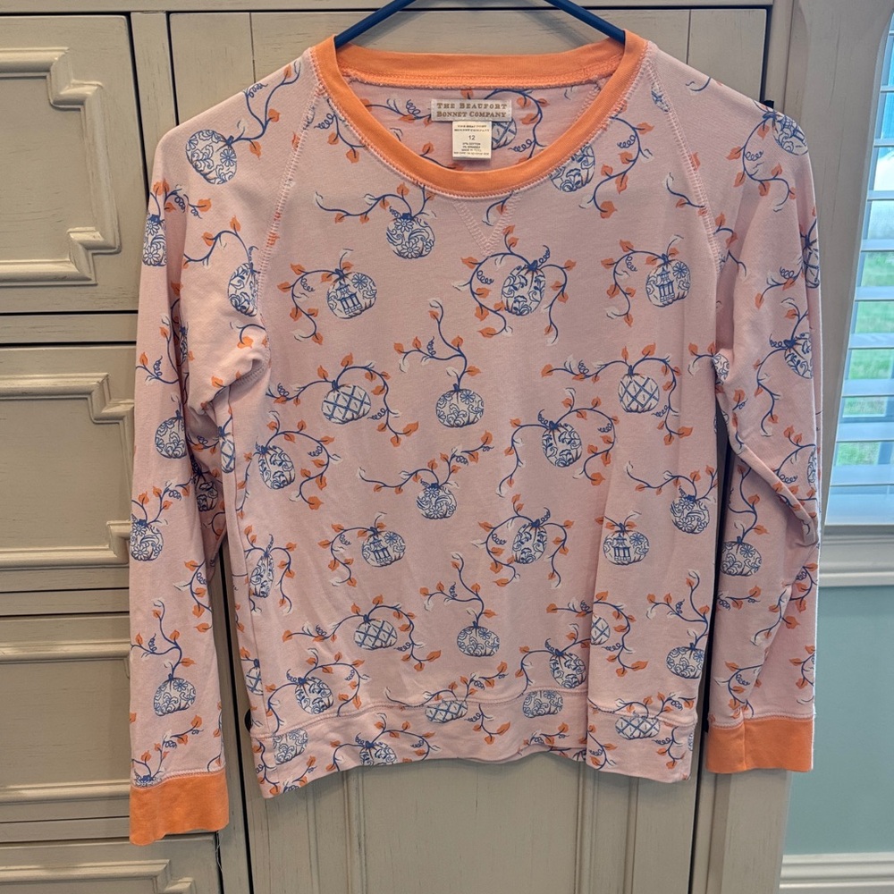 The Beaufort Bonnet Company Pink and Orange Patterned Sweatshirt